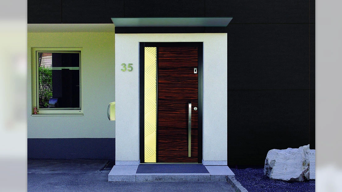 Ușă de exterior din lemn Bronzit Macassar cu finisaj high-gloss - Kulttur București