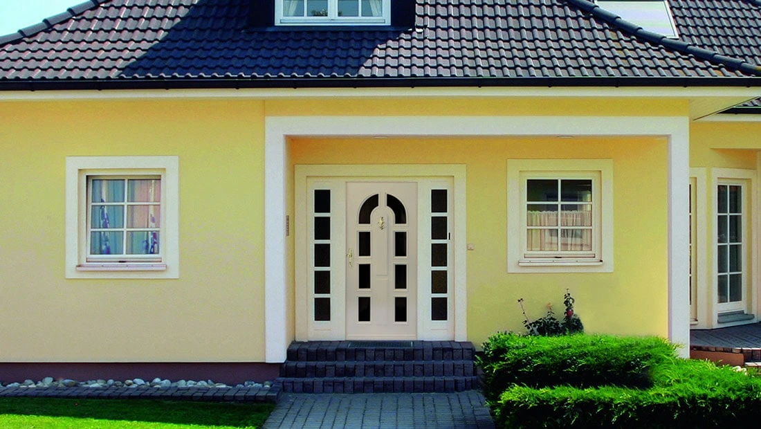 Ușă de exterior din lemn Graphit cu sticlă ISO-V3 - Kulttur București