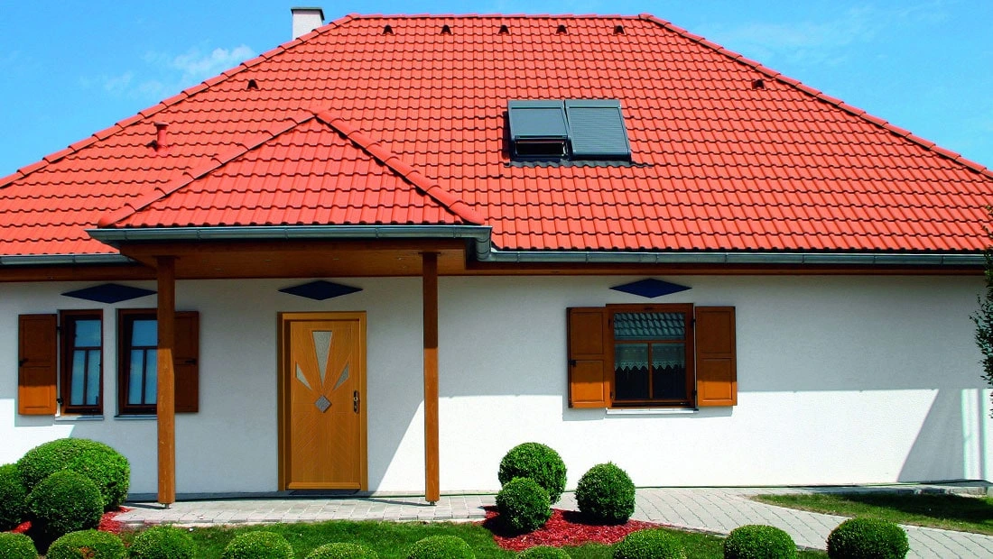 Ușă de exterior din lemn Heliotrop cu sticlă ornamentală - Kulttur București