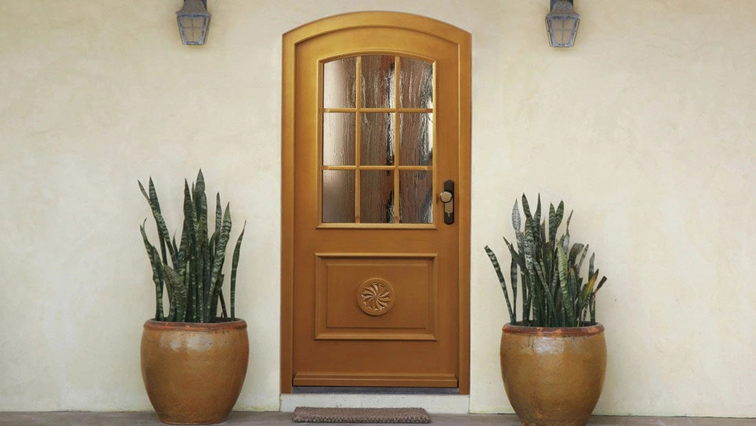 Ușă de exterior din lemn Quarz Club cu sticlă catedrală - Kulttur București