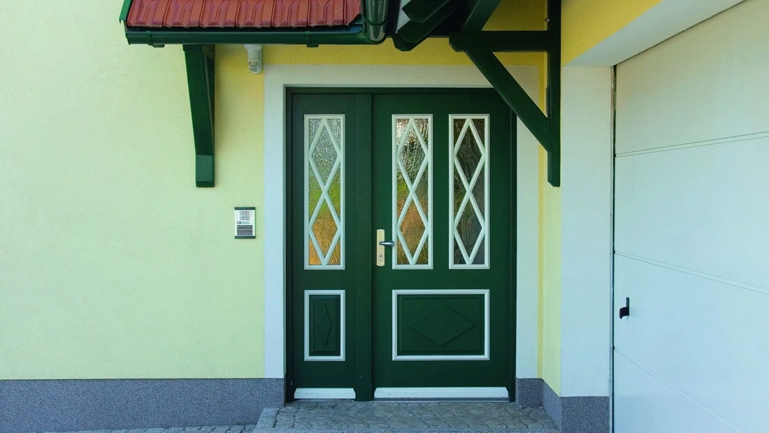 Ușă de exterior din lemn Sodalith cu sticlă catedrală - Kulttur București