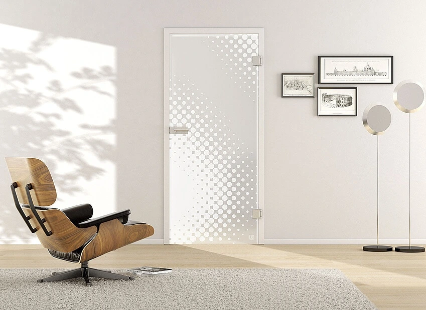 Usa de interior din sticla securizata model Jette Dots