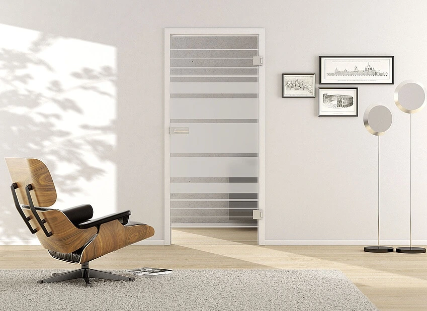 Usa de interior din sticla securizata model Lines Rising 509