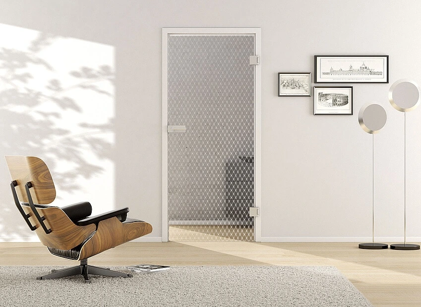 Usa de interior din sticla laminata, securizata, model Rhombic 568